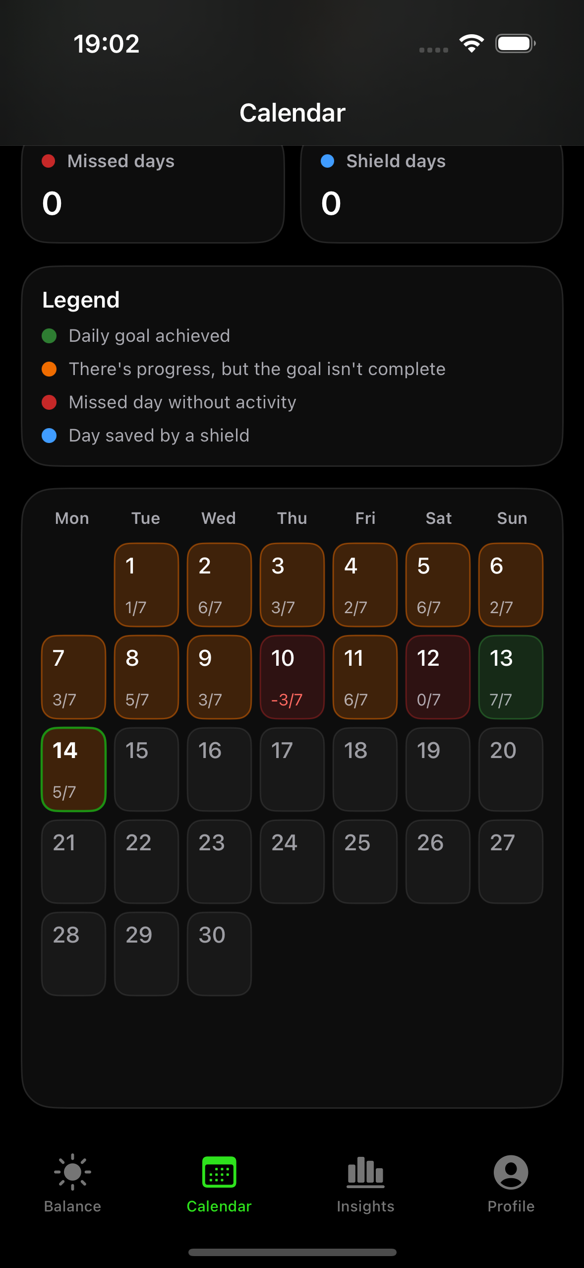 Thriveo calendar